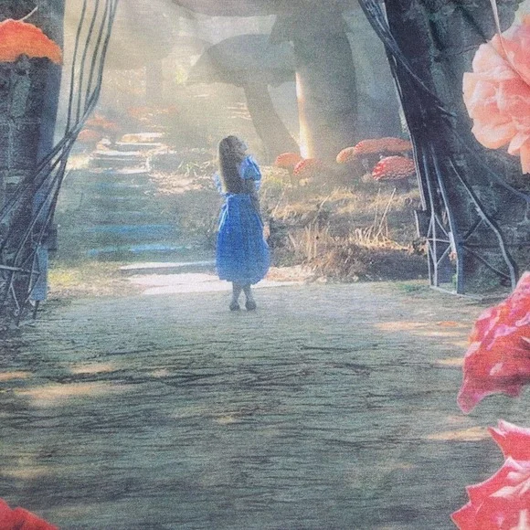 Disney Alice in Wonderland All Over Print T-Shirt XL Made in USA Vintage 2010 - Picture 10 of 14